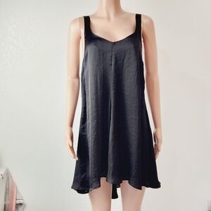 FREE People Intimately Satin Hi-Low Slip Black Dress Size: XS